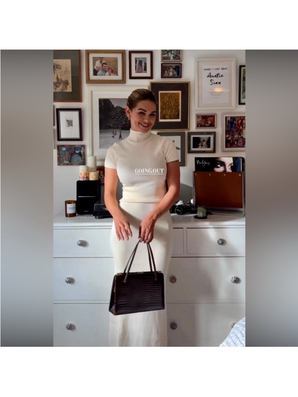 Meshki Avani Maxi Skirt Set Cream Knit Two Piece